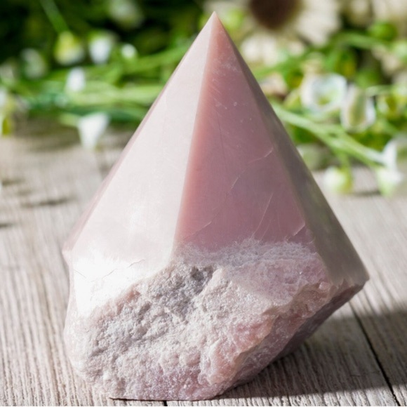 RAW PINK OPAL POLISHED HEALING CRYSTAL POINT - Picture 8 of 10